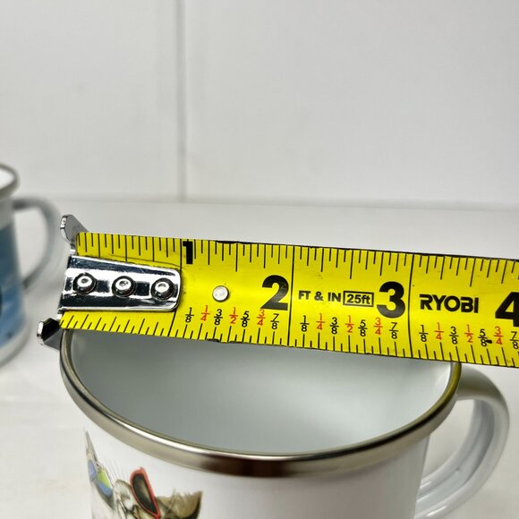 Set of 4 Cute Kittens Enamel Coffee Tea 12oz Mugs Cat Design Camping - Picture 12 of 15